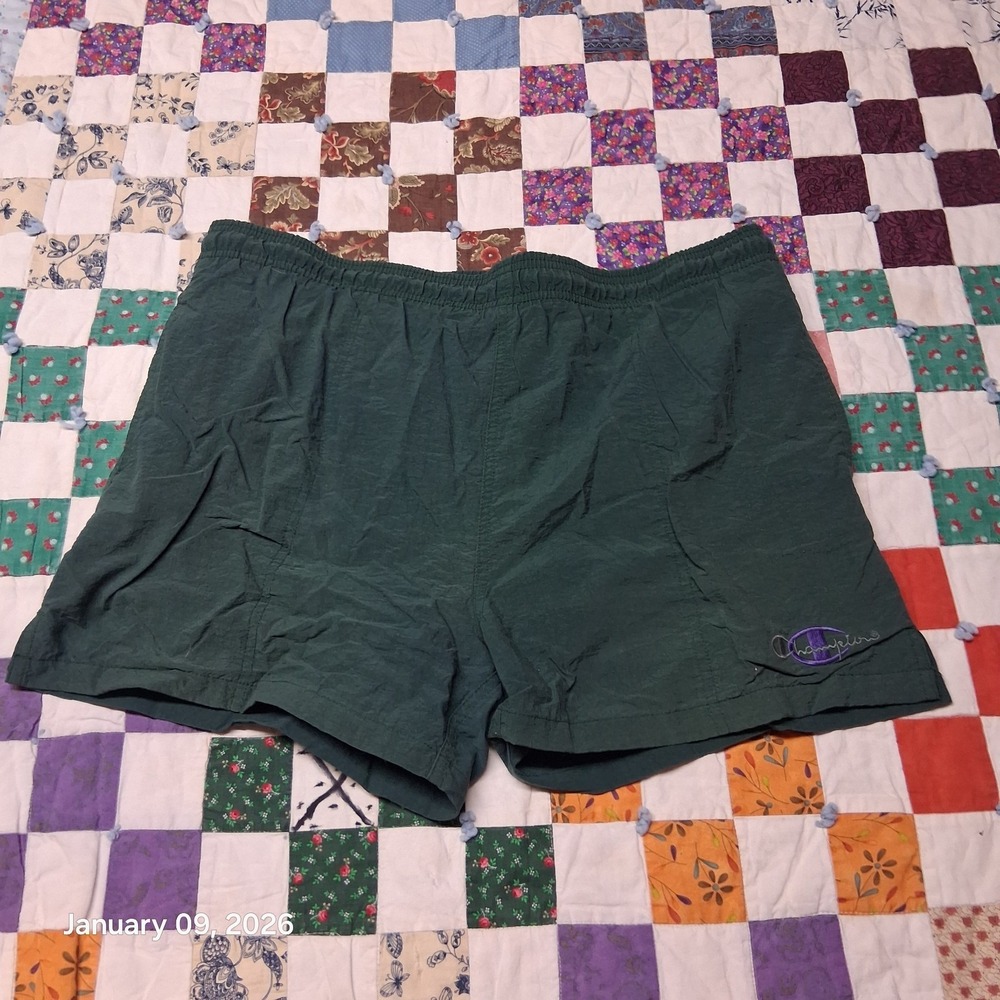 Vintage Champion‎ Nylon Swim Trunks Mens Size Medium / Large Mesh Lined